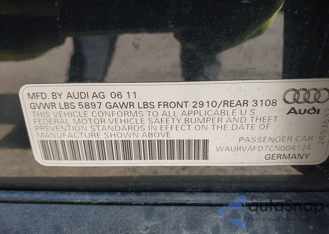 WAURVAFD7CN004124: 42280278