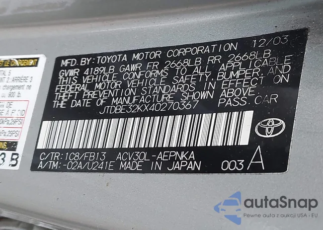 JTDBE32KX40270367: 42280362