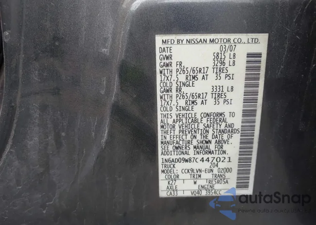 1N6AD09W87C447021: 42280583