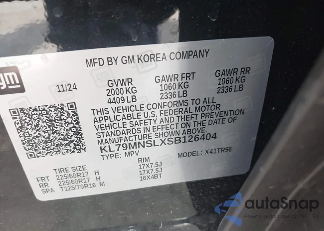 KL79MNSLXSB126404: 42280732