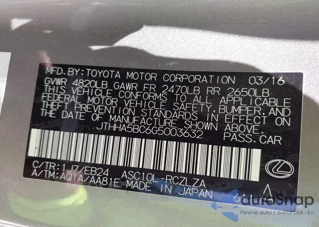 JTHHA5BC6G5003632: 42280210