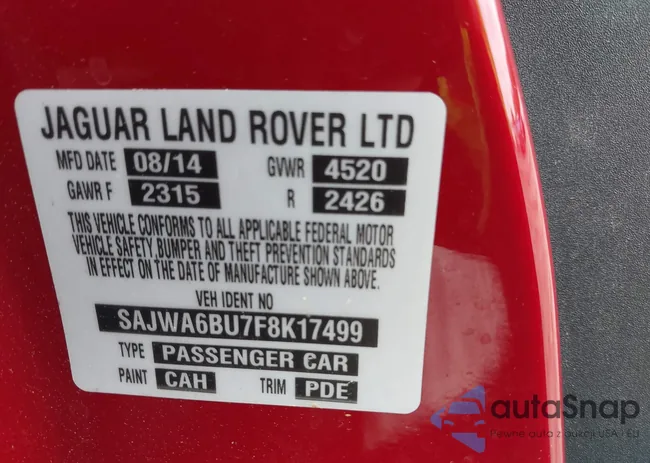 SAJWA6BU7F8K17499: 42281277