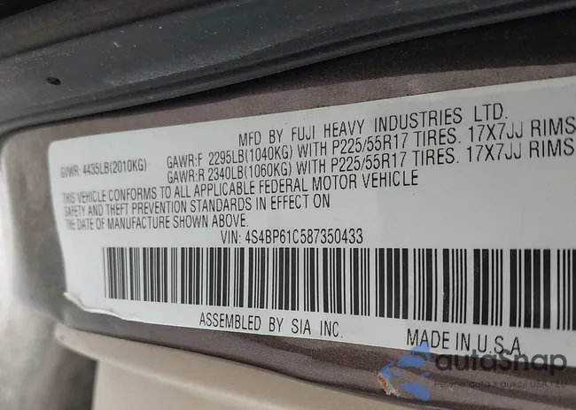 4S4BP61C587350433: 42281299