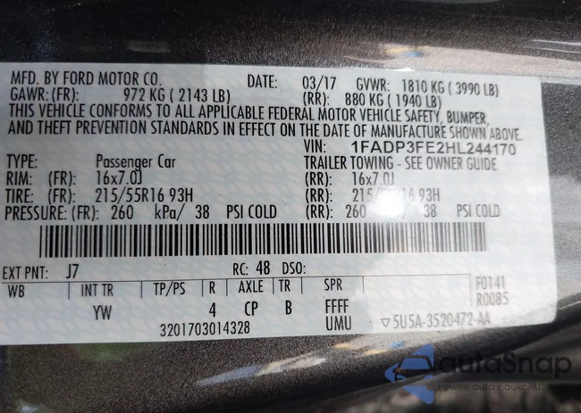 1FADP3FE2HL244170: 42281389