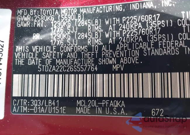 5TDZA22C26S557764: 42281577