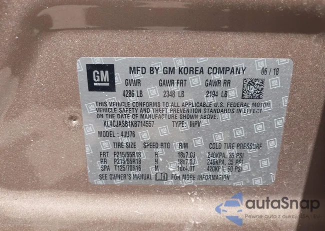 KL4CJASB1KB714557: 42281614