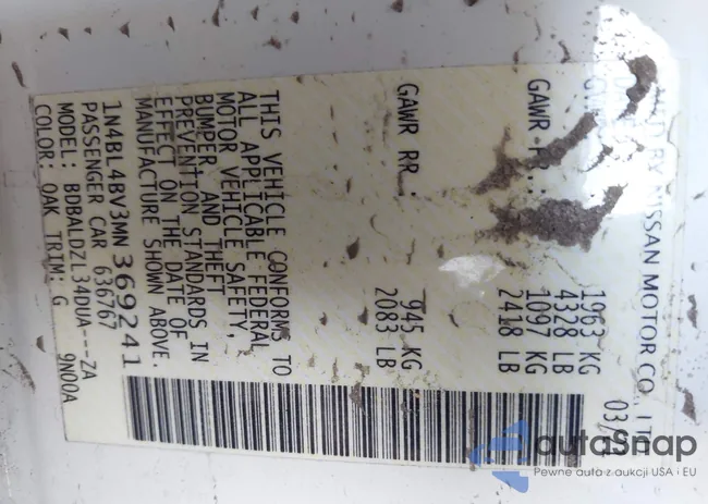 1N4BL4BV3MN369241: 42281664