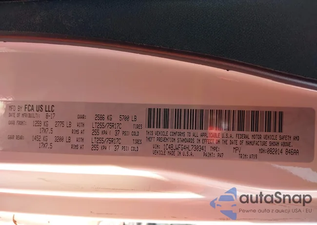 1C4BJWFG4HL730341: 42281750