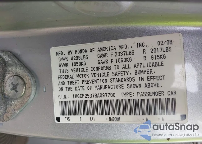 1HGCP25378A097700: 42281752