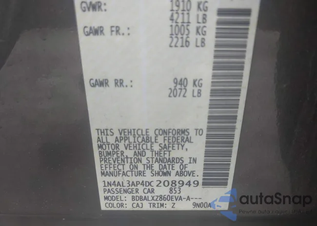 1N4AL3AP4DC208949: 42281784