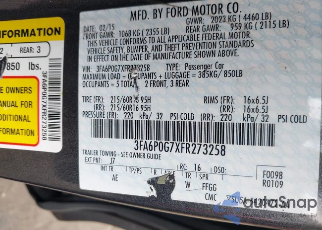 3FA6P0G7XFR273258: 42281797