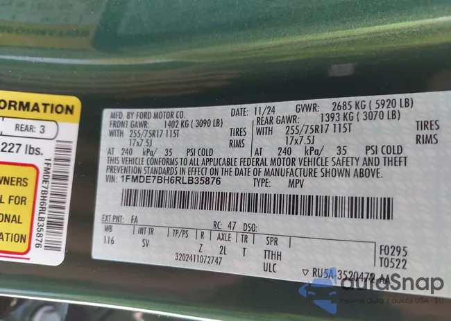 1FMDE7BH6RLB35876: 42281846