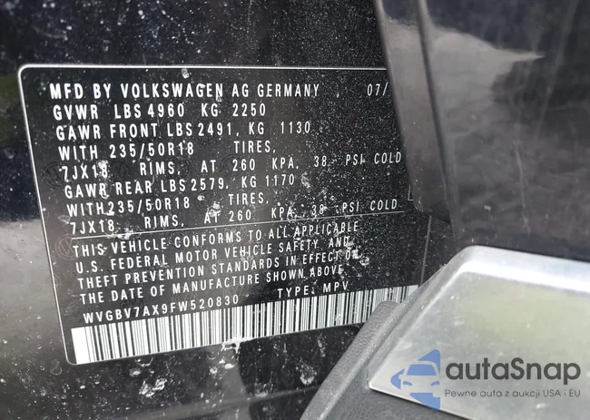 WVGBV7AX9FW520830: 42280916