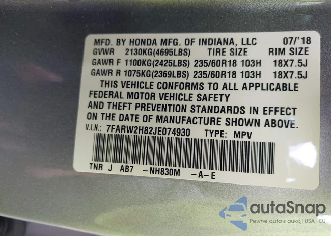 7FARW2H82JE074930: 42281037