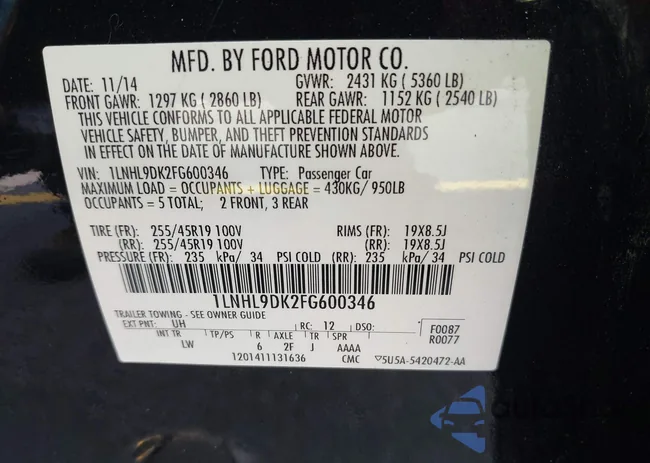 1LNHL9DK2FG600346: 42282772