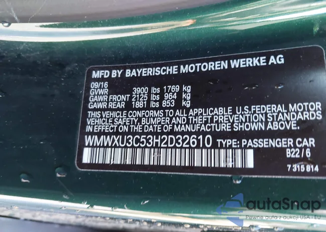 WMWXU3C53H2D32610: 42281985