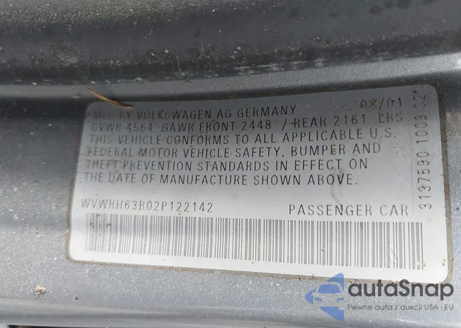WVWRH63B02P122142: 42282094