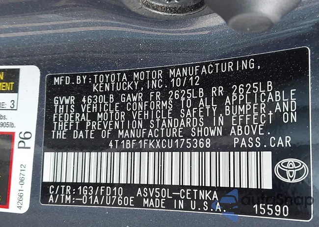 4T1BF1FKXCU175368: 42283370