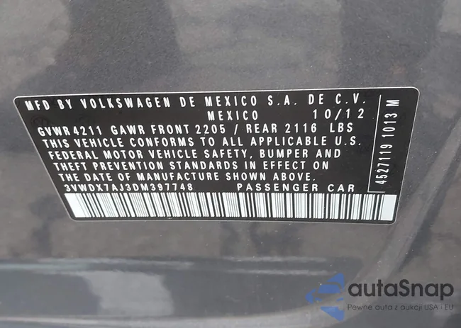 3VWDX7AJ3DM397748: 42283421