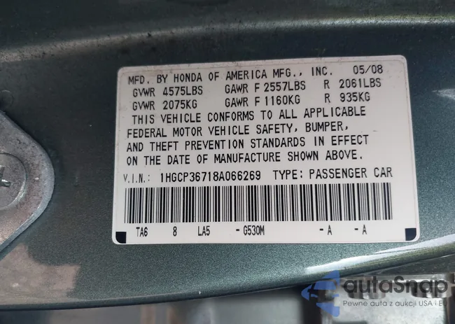 1HGCP36718A066269: 42283515