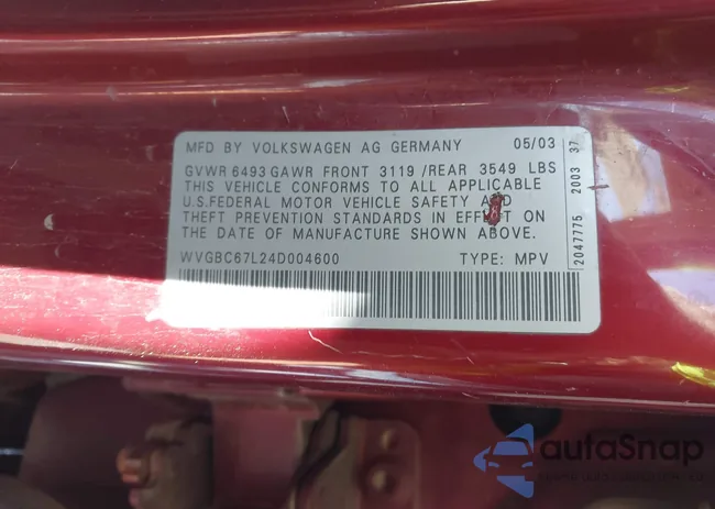 WVGBC67L24D004600: 42283582