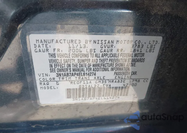 3N1AB7AP4EL614274: 42283591