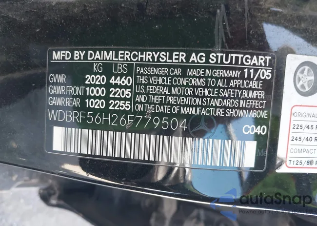 WDBRF56H26F779504: 42283652