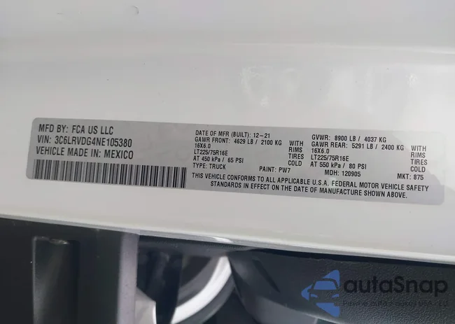 3C6LRVDG4NE105380: 42283812