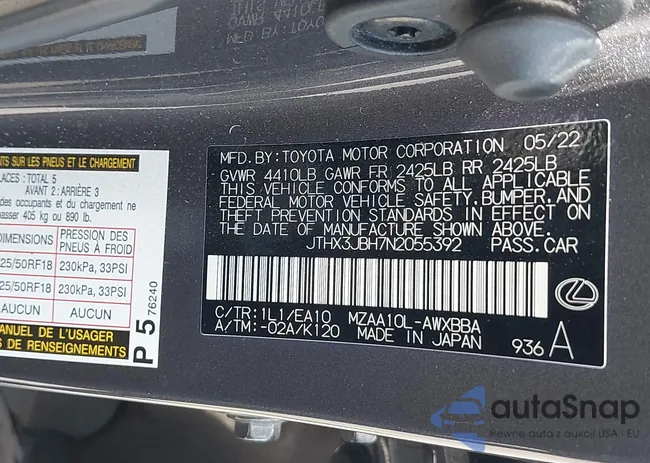 JTHX3JBH7N2055392: 42282895