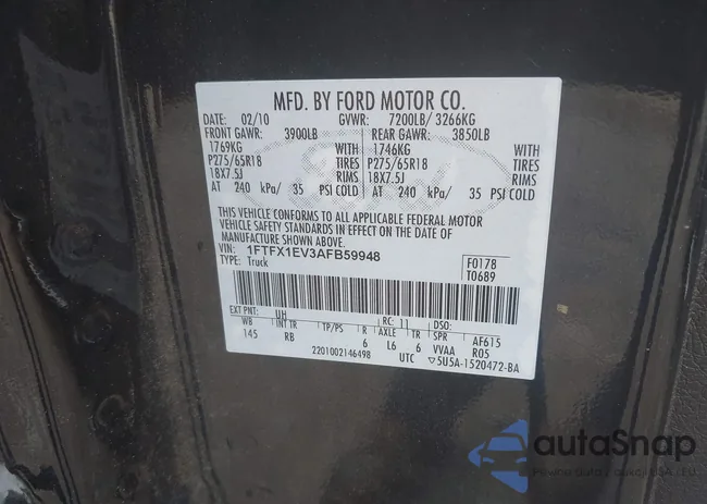 1FTFX1EV3AFB59948: 42282930