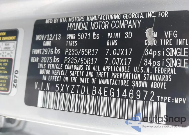 5XYZTDLB4EG146972: 42283069