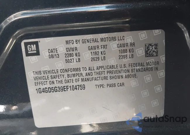 1G4GD5G39EF104759: 42284507