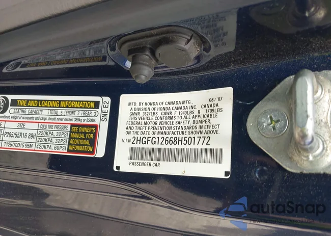 2HGFG12668H501772: 42284587