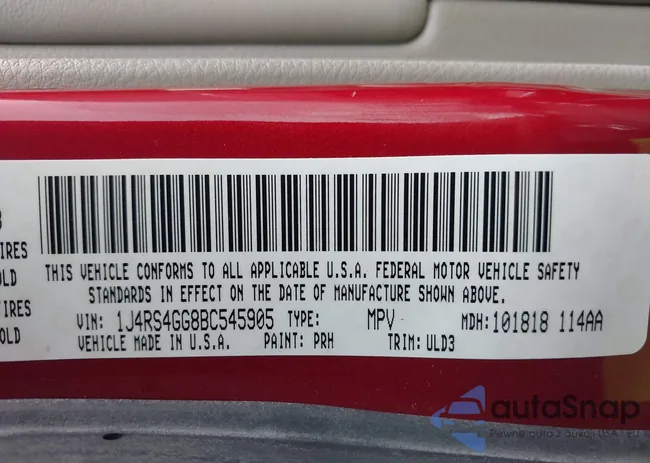 1J4RS4GG8BC545905: 42284610