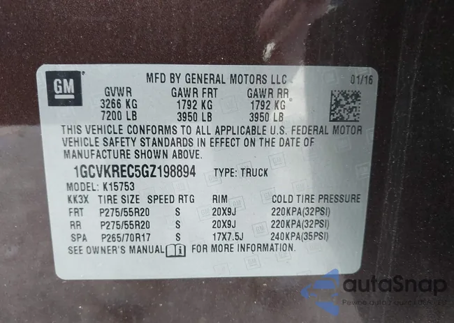 1GCVKREC5GZ198894: 42284626