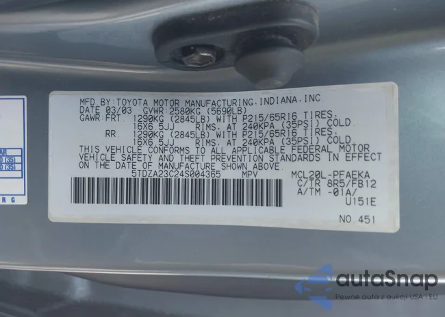 5TDZA23C24S004365: 42284737