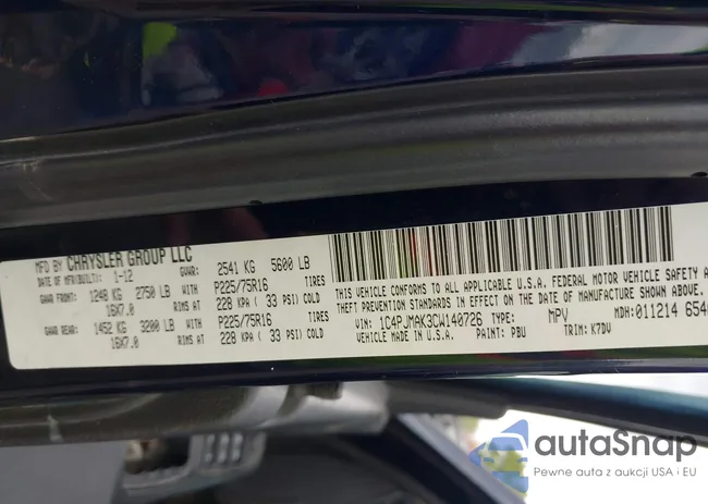 1C4PJMAK3CW140726: 42283873