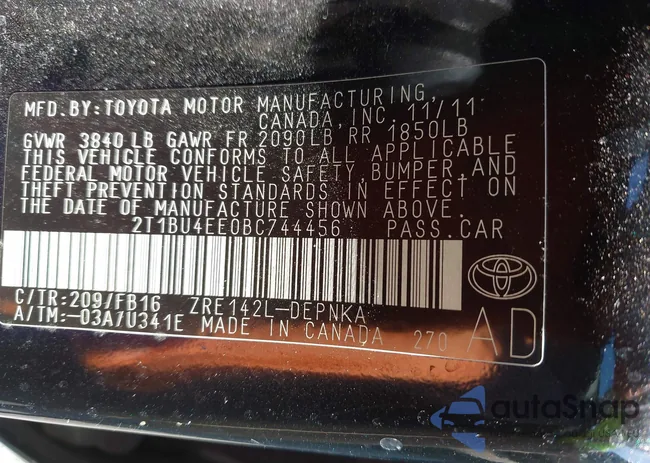 2T1BU4EE0BC744456: 42285261