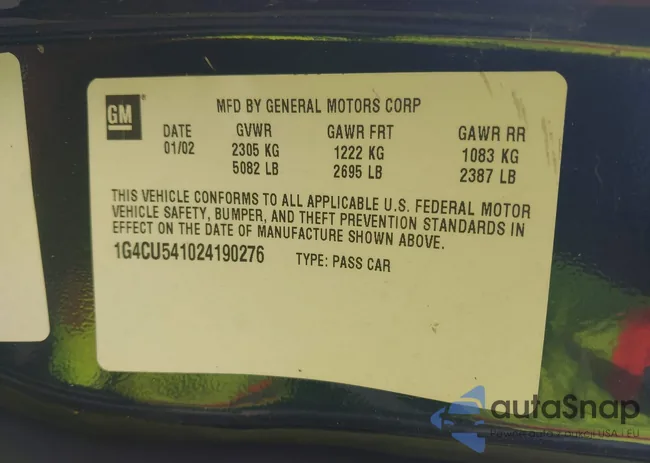 1G4CU541024190276: 42285453