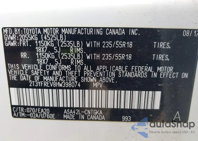 2T3YFREV8HW398074: 42285589