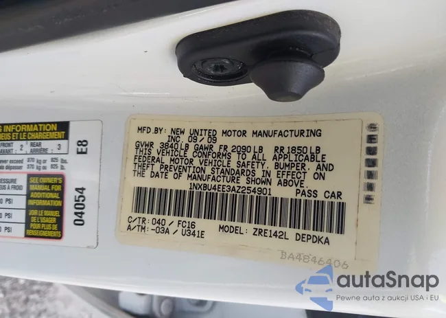 1NXBU4EE3AZ254901: 42285616