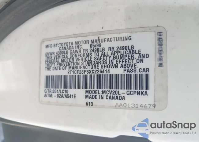 2T1CF28P3XC226414: 42285653