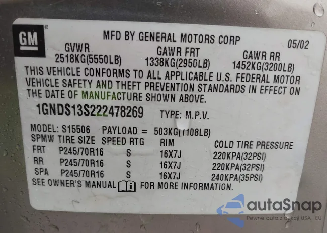 1GNDS13S222478269: 42285675