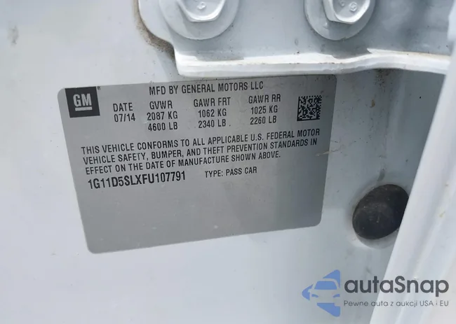 1G11D5SLXFU107791: 42285687