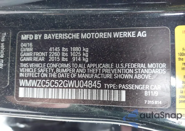 WMWZC5C52GWU04845: 42285801