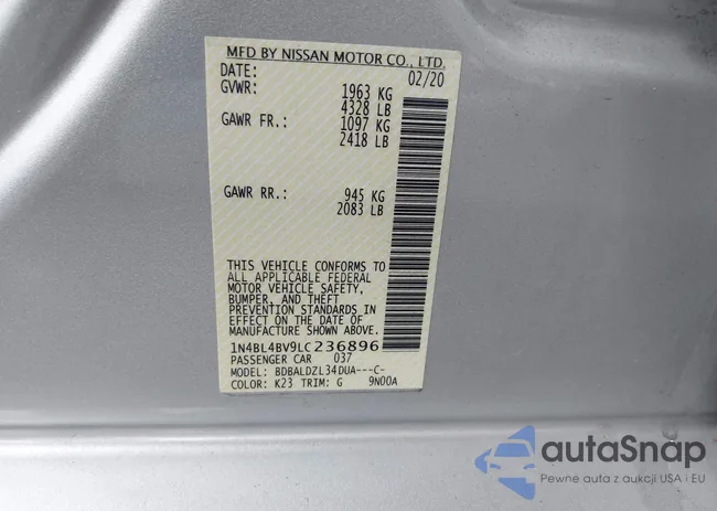 1N4BL4BV9LC236896: 42284974