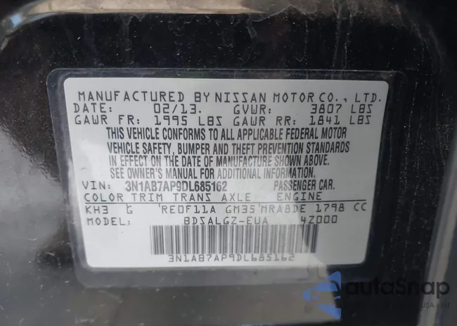 3N1AB7AP9DL685162: 42285007