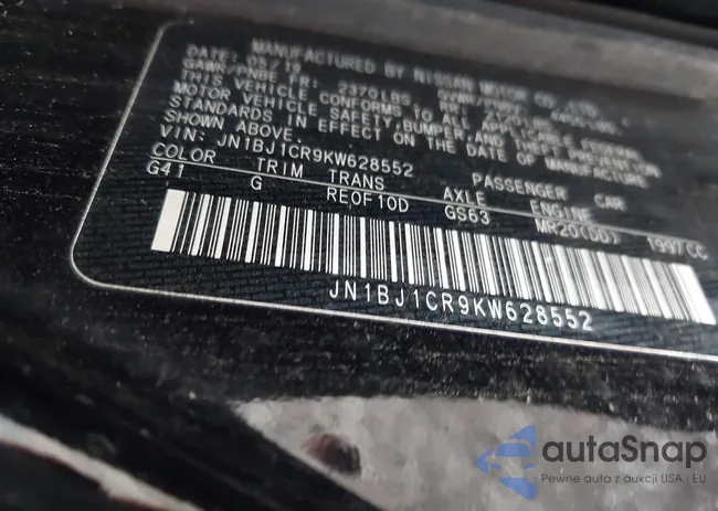 JN1BJ1CR9KW628552: 42285016