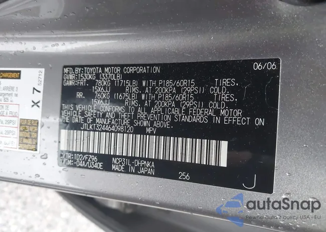 JTLKT324464098120: 42285054