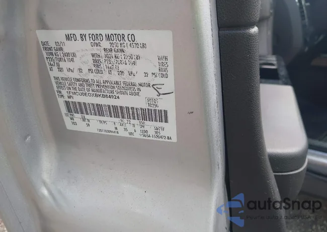 1FMCU0EGXBKB84924: 42285127